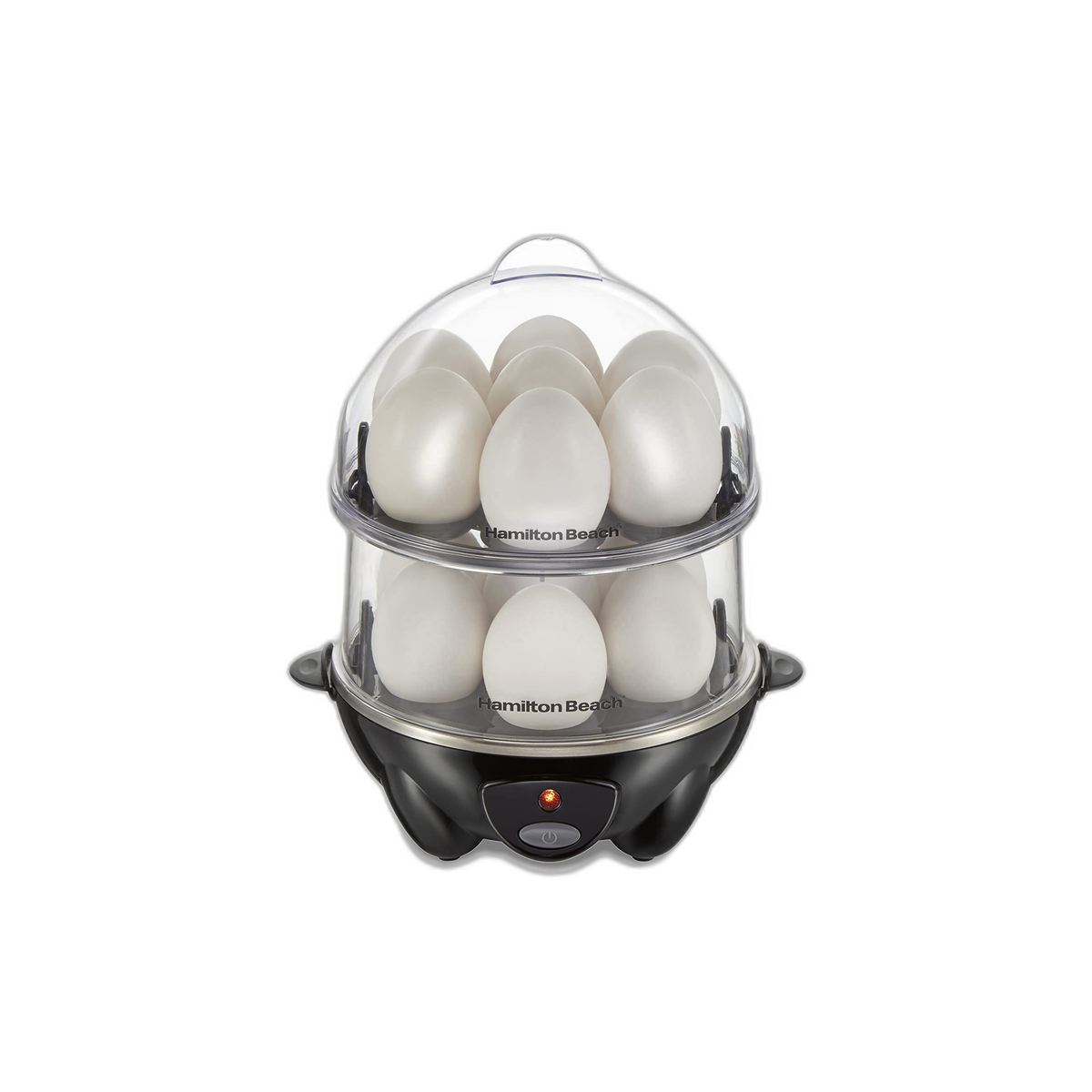 3-in-1 Electric Hard Boiled Egg Cooker | Soft, Medium Or Hard Boiled Eggs | Egg Poacher | Omelet Maker |Vegetable Steamer | Holds 14 Eggs | Black | 25508G